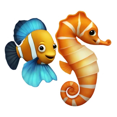Seahorse with a clownfish sticker