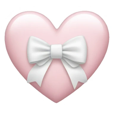 Light pink heart with white bow on it sticker