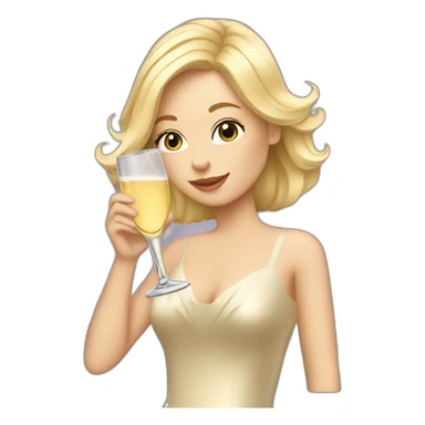 blonde drinking champagne in a dress sticker