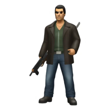 GTA III Italian Mafia man with shotgun sticker