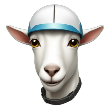 goat with a racing helmet sticker