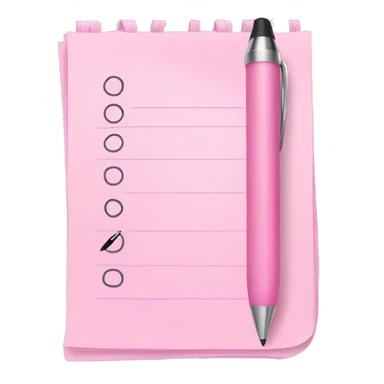 Light pink to do list with pen sticker