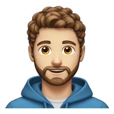 Young guy with brown hair and brown beard and blue eyes sticker