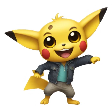 Un Gremlin bailando con Pikachu  sticker