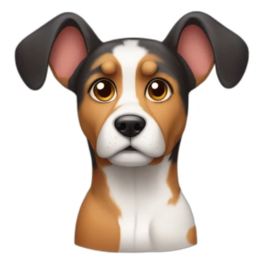 tri colored dog with floppy ears sticker