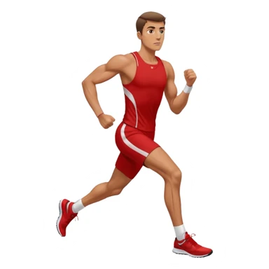 make a tall male runner in red sticker