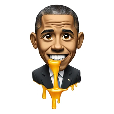 obama with honey coming out its mouth sticker