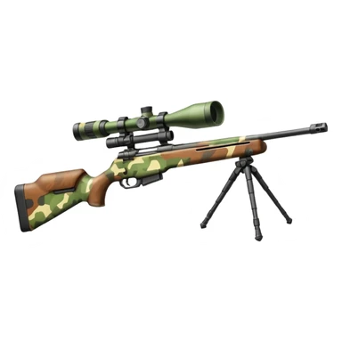 sniper rifle with camouflage pattern sticker