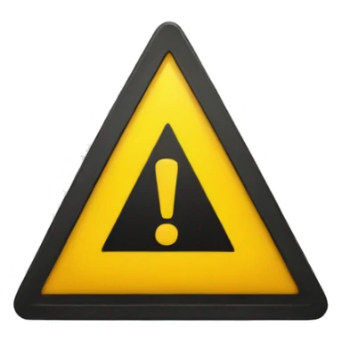 a yellow danger sign in a triangle form with an exclamation point sticker