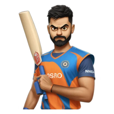 Virat kohli with agression sticker