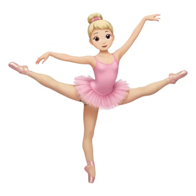 aestethic blonde girl doing ballet, with a pink tutu, bun, with a leg on the floor, and the other one in the air, with 2 legs!! sticker