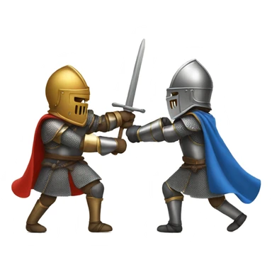 Two knights fighting sticker