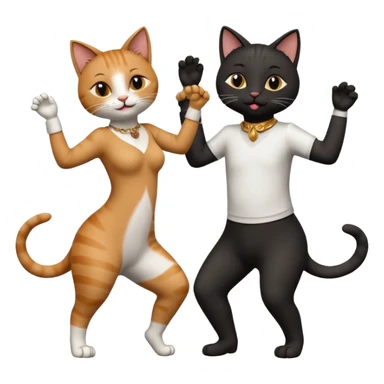 Cats couple salsa dancing  sticker