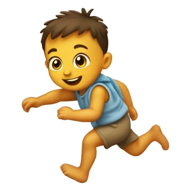 baby running up the book stairs sticker