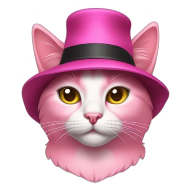 Pink cat with mafia hat sticker
