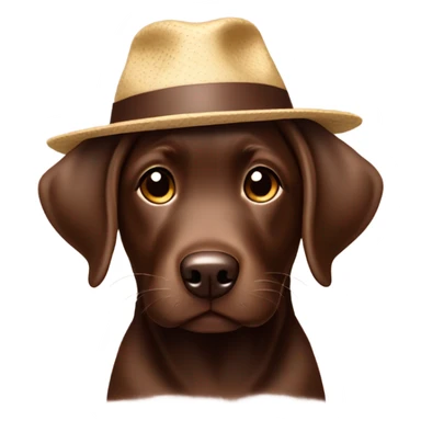 Chocolate lab puppy with hat  sticker