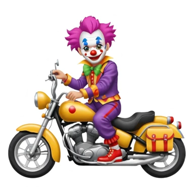 motorcycle-riding clown  sticker