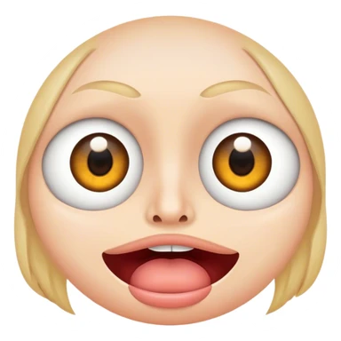 eyes on both sides with a suprised mouth in the middle sticker