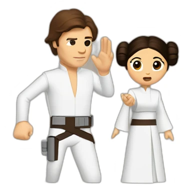 Princess Leia slapping Han Solo sticker