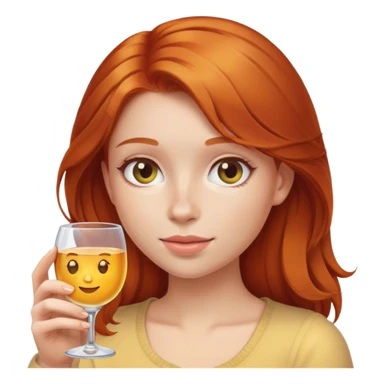 European ginger hair girl with glass emoji  sticker