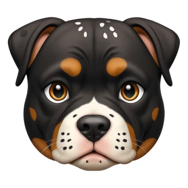 Pitt bull rottweiler white muzzle with black spots sticker