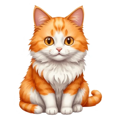 cat in watercolor art style sticker