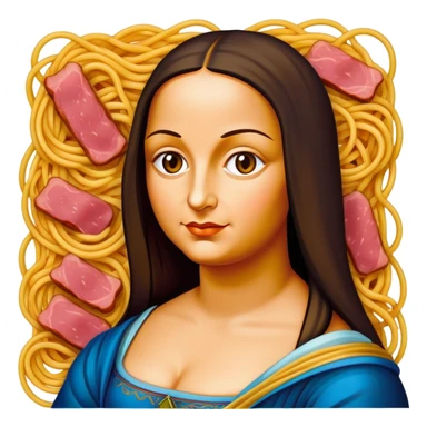 pop art monalisa SPAM meat spaghettio slop  sticker