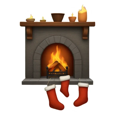 Fireplace with stockings sticker