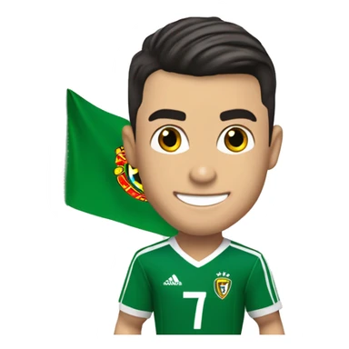 cristiano ronaldo con una bandera de excel y adentro de la bandera quiero el nombre "centro academico excel pro" sticker