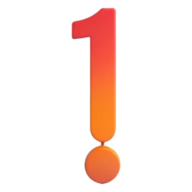 exclamation mark with red and orange gradient sticker