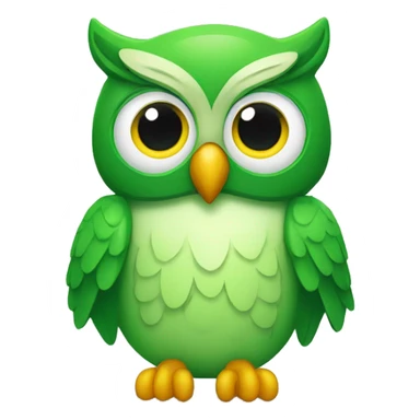 Green owl doulingo app sticker