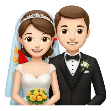 bride and groom in wedding setup sticker