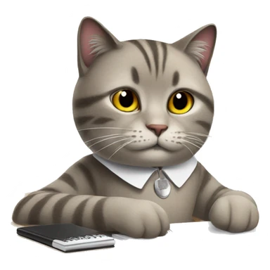 Cat taking notes on a notepad  sticker