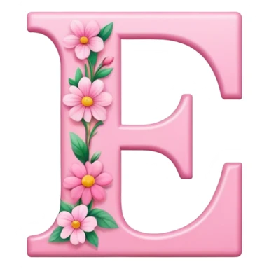 Pink, romantic, flowery, the letter “E” sticker
