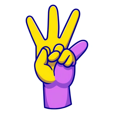 Yellow face iPhone emoji, tongue sticking out, putting up a peace sign sticker