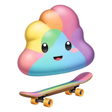  pastel rainbow kawaii Poop skateboarding  sticker