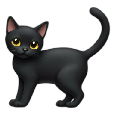 short-tail-all-black-cat-body sticker