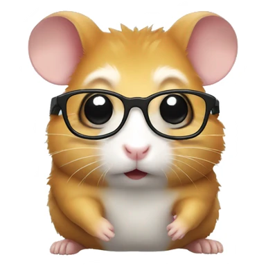 hamster with glasses sticker