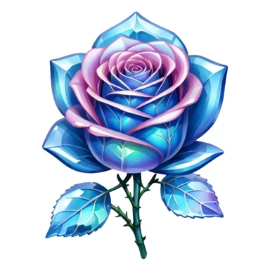Blue chrystalised rose sticker