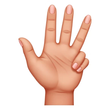 I want the thumb, middle, and index fingers pointing upwards, and the others pointing downwards, and they should be red. sticker