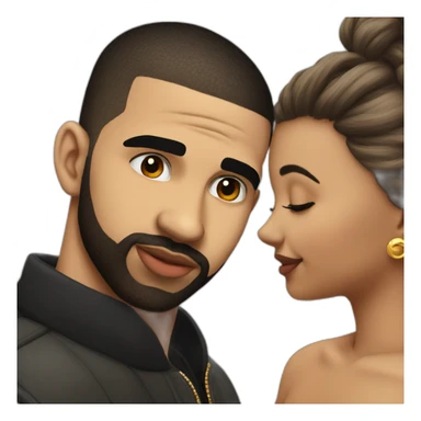 Drake facing left making a kissing face sticker