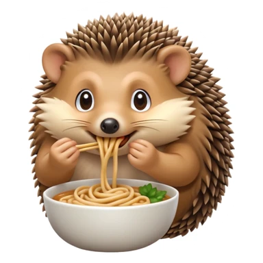 hedgehog eating noodle sticker