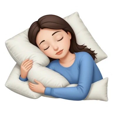 Brunette white skin girl white pillow sleeping sticker