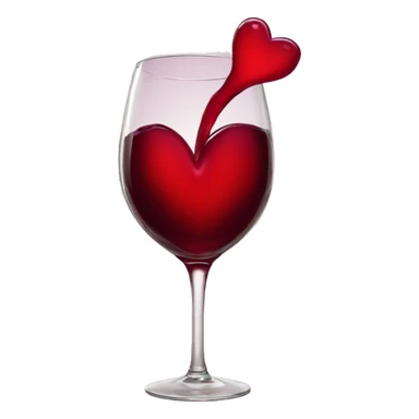 Hearts coming out of wine sticker