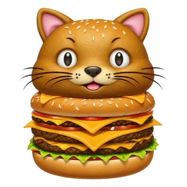 Bottomless bear poop shaped into a cat that eats rats that is also a cheeseburger sticker