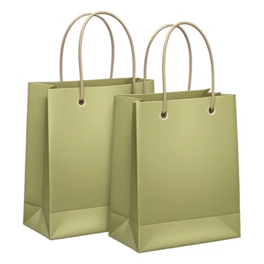 two pale olive shopping bags sticker