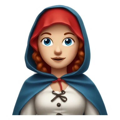 Little Red Riding Hood looks straight, blue eyes and red hair sticker