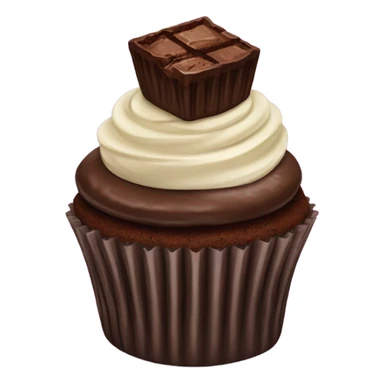 Chocolate cupcake with a brownie on top sticker