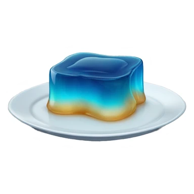 square blue jelly slab on plate sticker