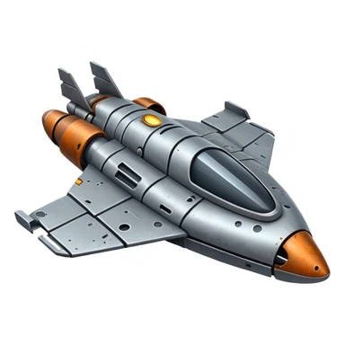 gray futuristic scrap spaceship  sticker